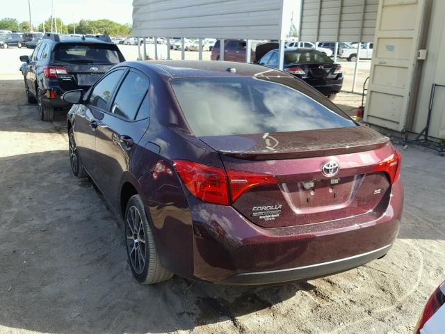 5YFBURHE3HP618304 - 2017 TOYOTA COROLLA L BURGUNDY photo 3