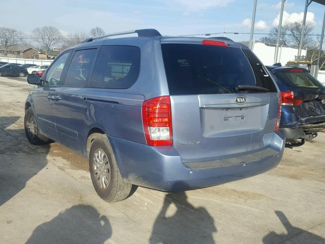 KNDMG4C77C6477622 - 2012 KIA SEDONA LX BLUE photo 3