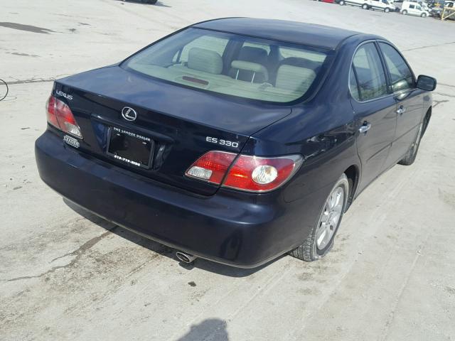 JTHBA30G645003528 - 2004 LEXUS ES 330 BLUE photo 4