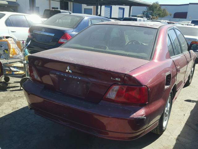 4A3AA46G43E132566 - 2003 MITSUBISHI GALANT ES RED photo 4