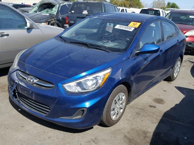 KMHCT4AE9FU918008 - 2015 HYUNDAI ACCENT GLS BLUE photo 2