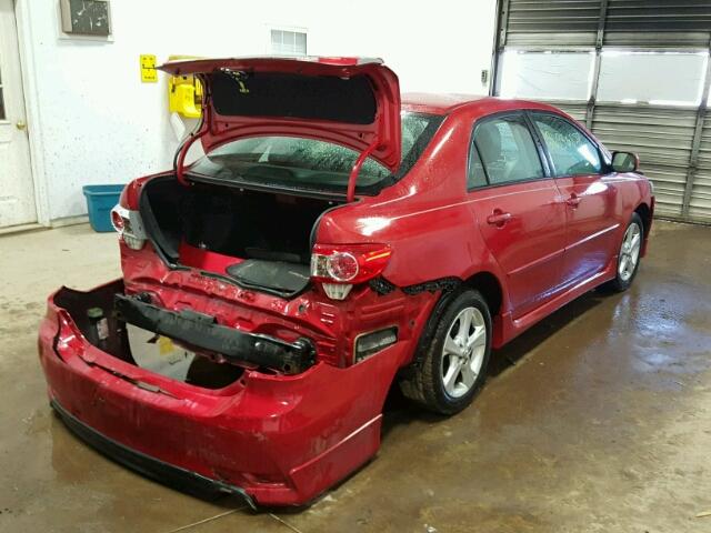 2T1BU4EE0DC935877 - 2013 TOYOTA COROLLA BA RED photo 4