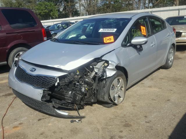 KNAFK4A6XF5403426 - 2015 KIA FORTE LX SILVER photo 2