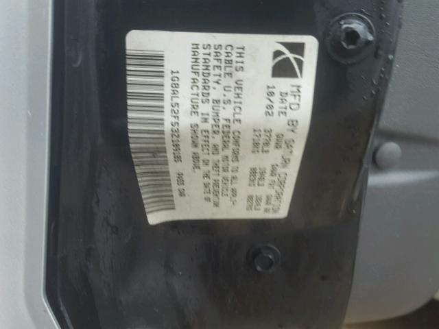 1G8AL52F53Z109185 - 2003 SATURN ION LEVEL SILVER photo 10