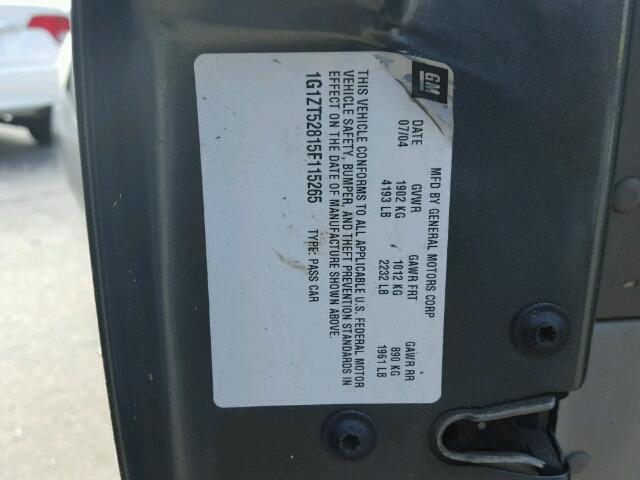 1G1ZT52815F115265 - 2005 CHEVROLET MALIBU LS 灰色 照片 10