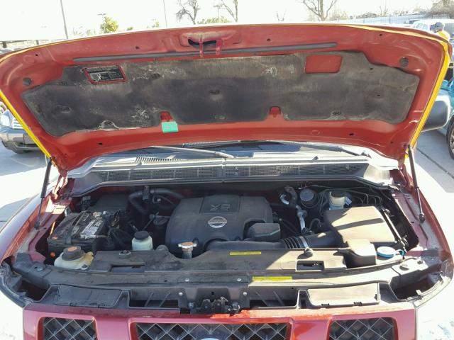 1N6AA07A47N206111 - 2007 NISSAN TITAN XE RED photo 7