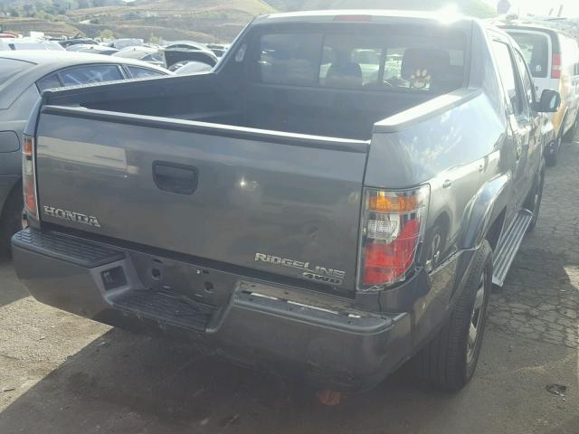 2HJYK16278H506794 - 2008 HONDA RIDGELINE GRAY photo 4