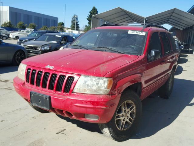 1J4GW58S4YC236574 - 2000 JEEP GRAND CHER RED photo 2