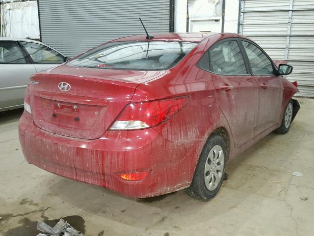 KMHCT4AE6HU205456 - 2017 HYUNDAI ACCENT SE RED photo 4