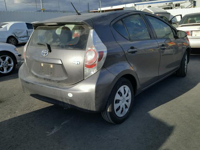 JTDKDTB35D1553653 - 2013 TOYOTA PRIUS C GRAY photo 4