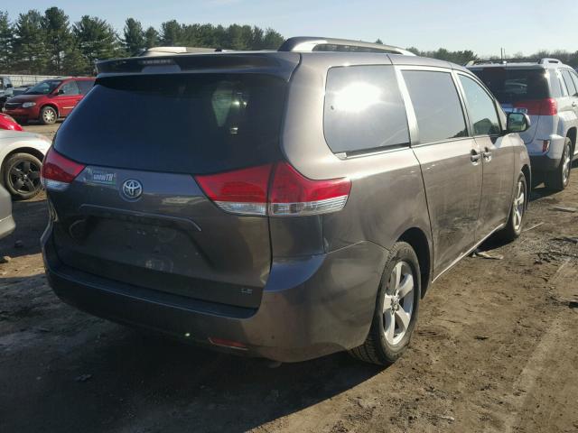 5TDKK3DC0CS233757 - 2012 TOYOTA SIENNA LE GRAY photo 4