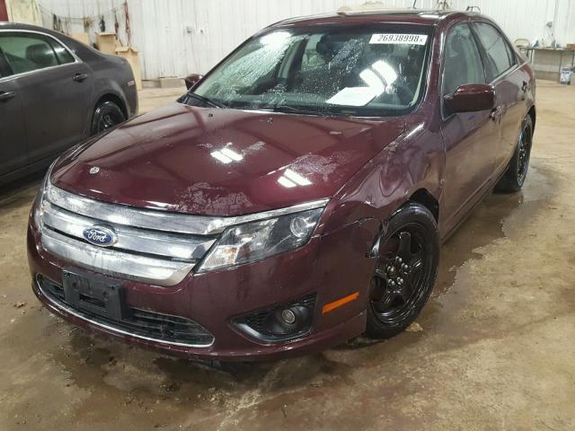 3FAHP0HA0BR312680 - 2011 FORD FUSION SE BURGUNDY photo 2