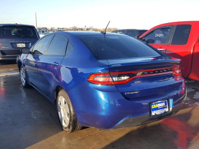 1C3CDFAA9ED803843 - 2014 DODGE DART SE BLUE photo 3