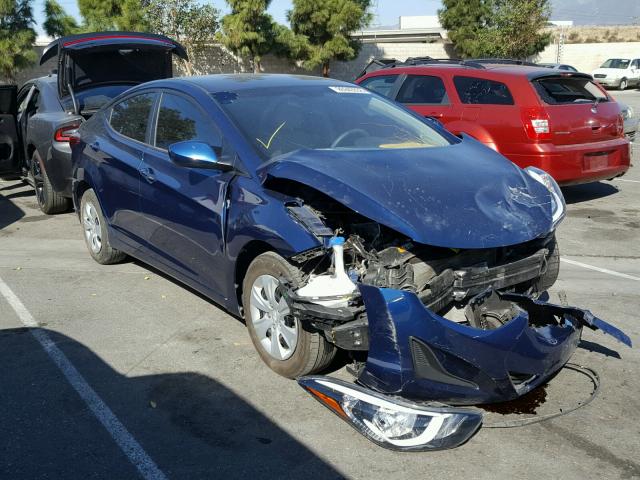 5NPDH4AE5GH786273 - 2016 HYUNDAI ELANTRA SE BLUE photo 1