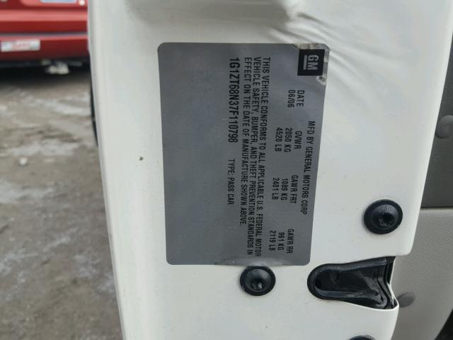 1G1ZT68N37F110798 - 2007 CHEVROLET MALIBU MAX 白色 照片 10