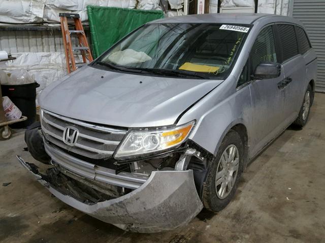 5FNRL5H20DB085432 - 2013 HONDA ODYSSEY LX SILVER photo 2