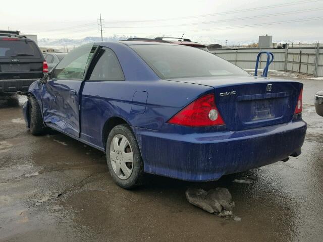 1HGEM22555L073807 - 2005 HONDA CIVIC LX BLUE photo 3