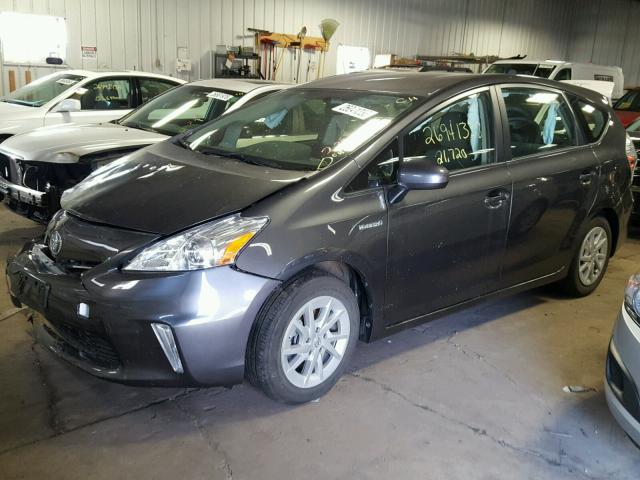 JTDZN3EU8EJ001078 - 2014 TOYOTA PRIUS V GRAY photo 2