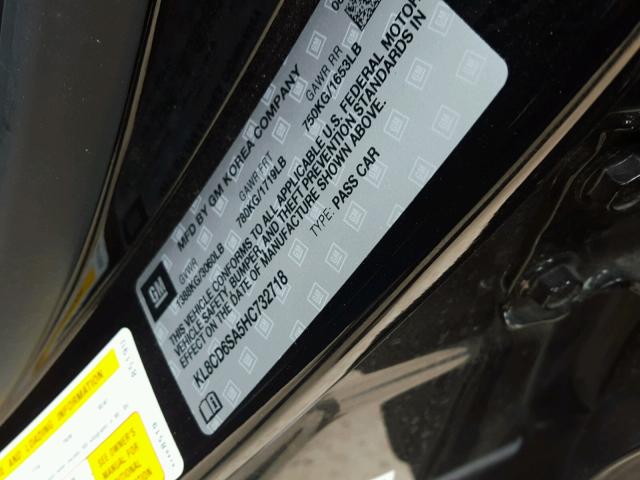 KL8CD6SA5HC732718 - 2017 CHEVROLET SPARK 1LT Черный фото 10