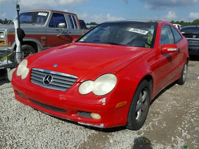 WDBRN47J52A332817 - 2002 MERCEDES-BENZ C 230K SPO RED photo 2