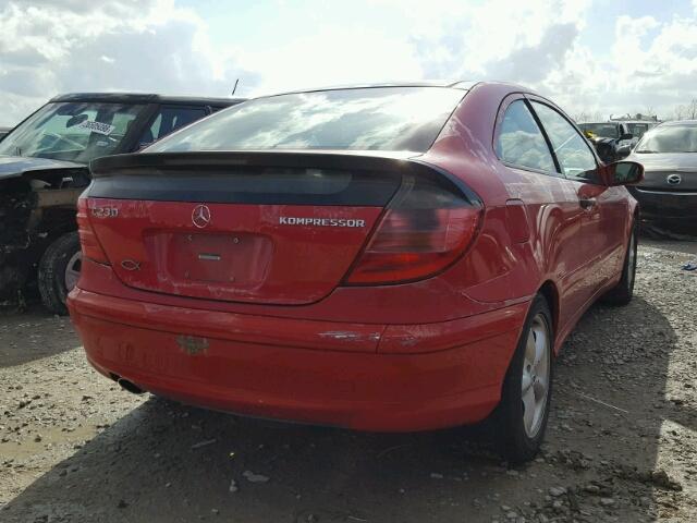 WDBRN47J52A332817 - 2002 MERCEDES-BENZ C 230K SPO RED photo 4