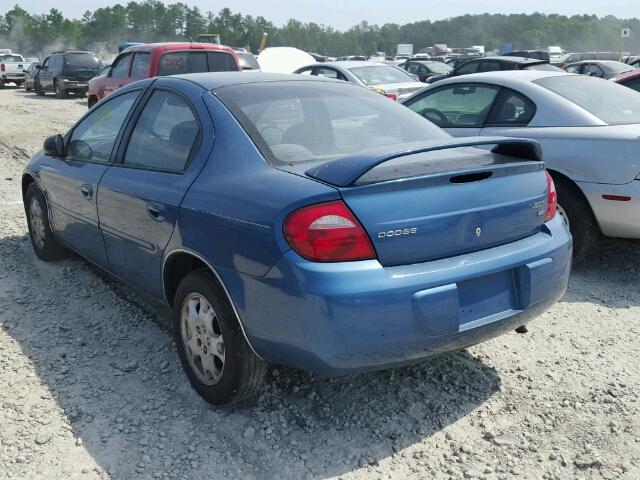 1B3ES56C83D139886 - 2003 DODGE NEON SXT BLUE photo 3