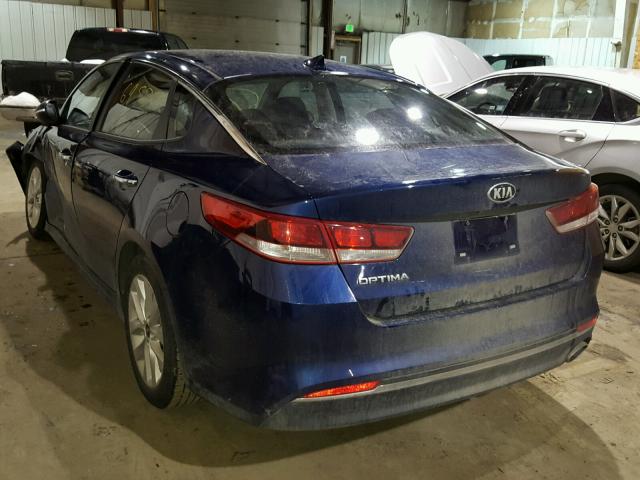 5XXGT4L38HG165825 - 2017 KIA OPTIMA LX BLUE photo 3