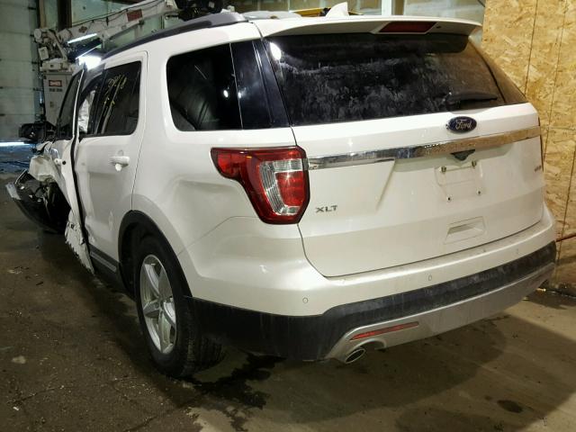 1FM5K8D81GGC88591 - 2016 FORD EXPLORER X WHITE photo 3