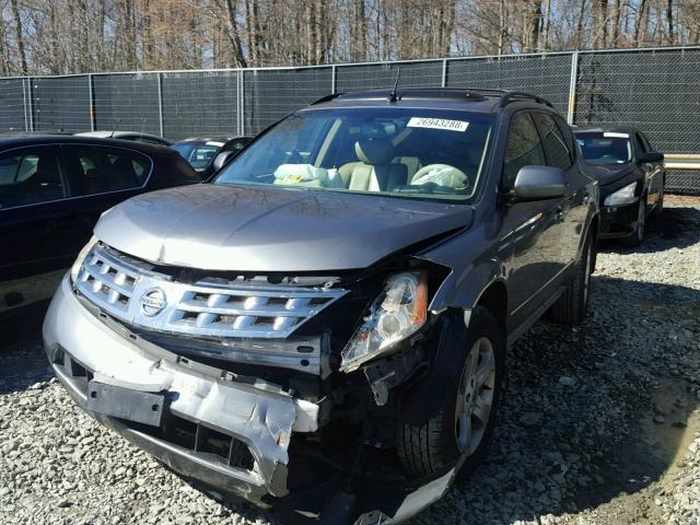 JN8AZ08W05W434236 - 2005 NISSAN MURANO SL GRAY photo 2