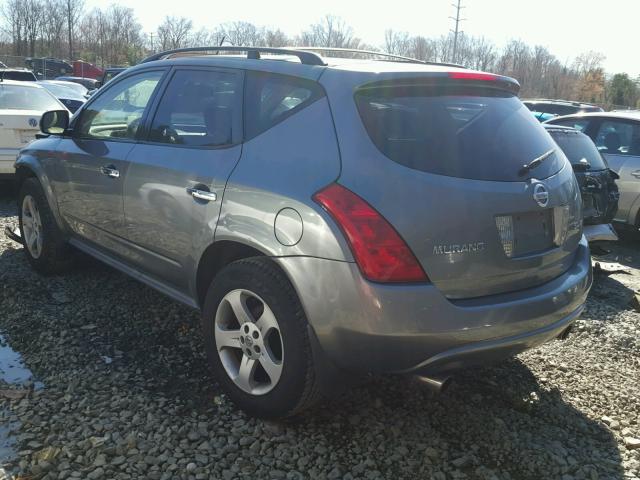 JN8AZ08W05W434236 - 2005 NISSAN MURANO SL GRAY photo 3