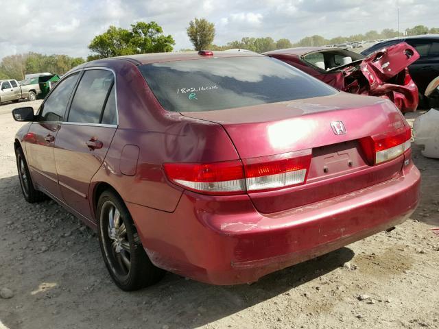 1HGCM66534A060069 - 2004 HONDA ACCORD EX RED photo 3