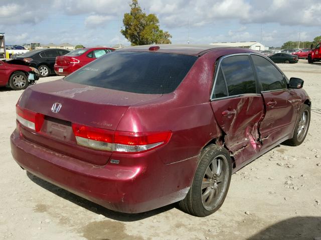 1HGCM66534A060069 - 2004 HONDA ACCORD EX RED photo 4