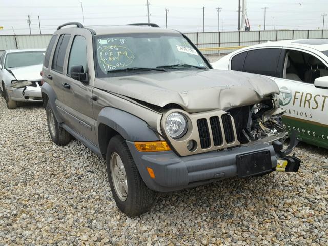 1J4GK48K95W623136 - 2005 JEEP LIBERTY SP TAN photo 1