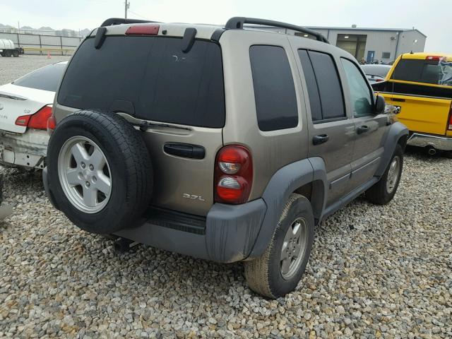 1J4GK48K95W623136 - 2005 JEEP LIBERTY SP TAN photo 4