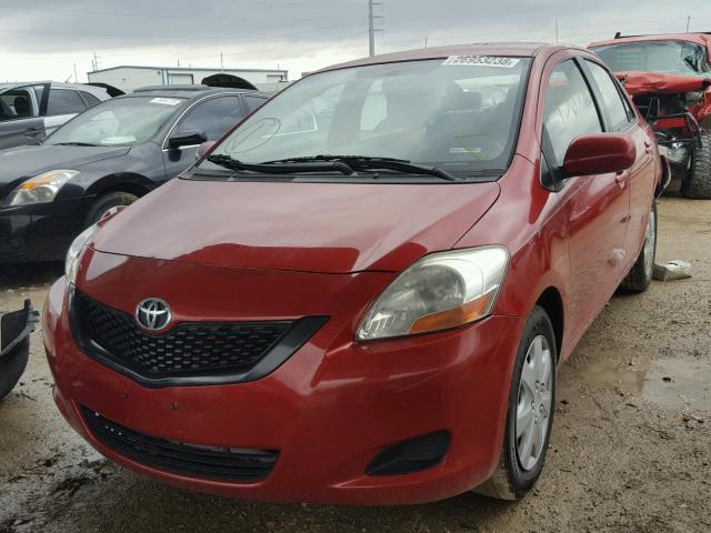 JTDBT4K30A1387885 - 2010 TOYOTA YARIS RED photo 2