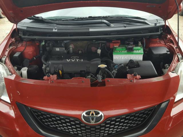 JTDBT4K30A1387885 - 2010 TOYOTA YARIS RED photo 7