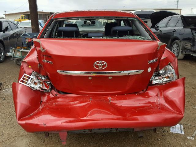 JTDBT4K30A1387885 - 2010 TOYOTA YARIS RED photo 9