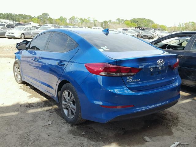 KMHD84LF8HU425791 - 2017 HYUNDAI ELANTRA SE BLUE photo 3