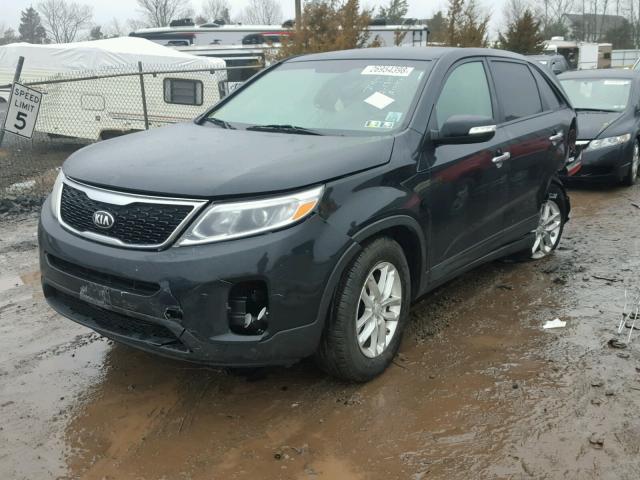 5XYKT3A66EG481653 - 2014 KIA SORENTO LX BLACK photo 2