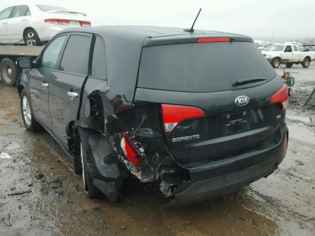 5XYKT3A66EG481653 - 2014 KIA SORENTO LX BLACK photo 3