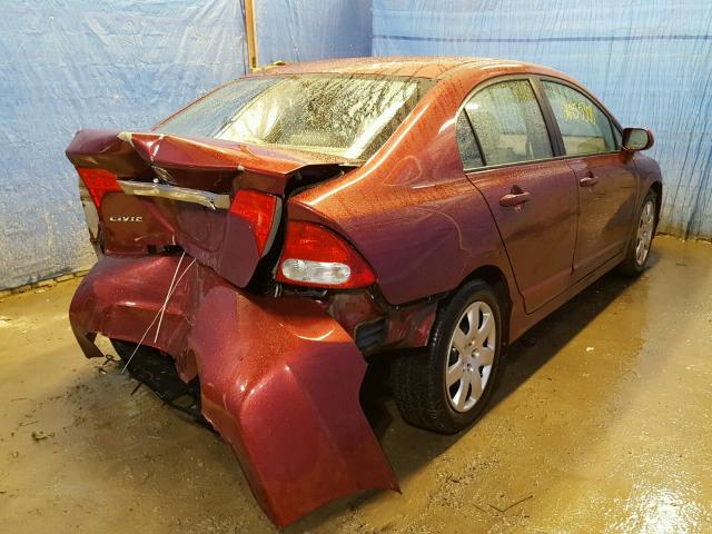 2HGFA16599H517565 - 2009 HONDA CIVIC LX RED photo 4