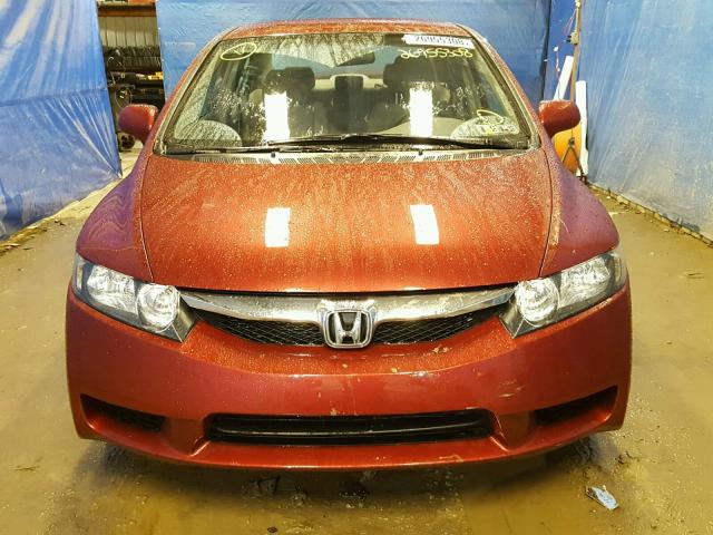 2HGFA16599H517565 - 2009 HONDA CIVIC LX RED photo 9