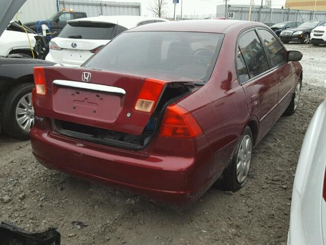 2HGES16842H914528 - 2002 HONDA CIVIC LX RED photo 4