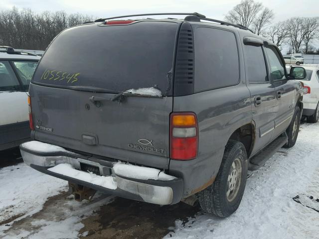 1GNEK13T91R172494 - 2001 CHEVROLET TAHOE K150 GRAY photo 4