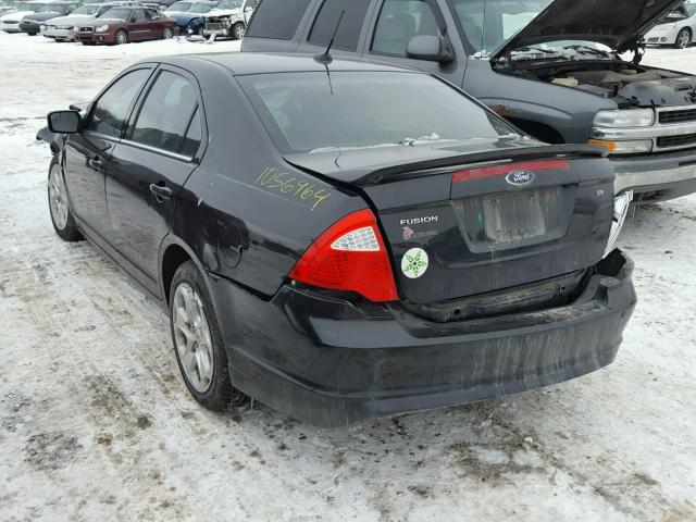 3FAHP0HA6BR297957 - 2011 FORD FUSION SE BLACK photo 3