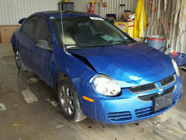 1B3ES56C45D109920 - 2005 DODGE NEON SXT BLUE photo 1