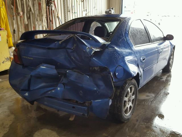 1B3ES56C45D109920 - 2005 DODGE NEON SXT BLUE photo 4