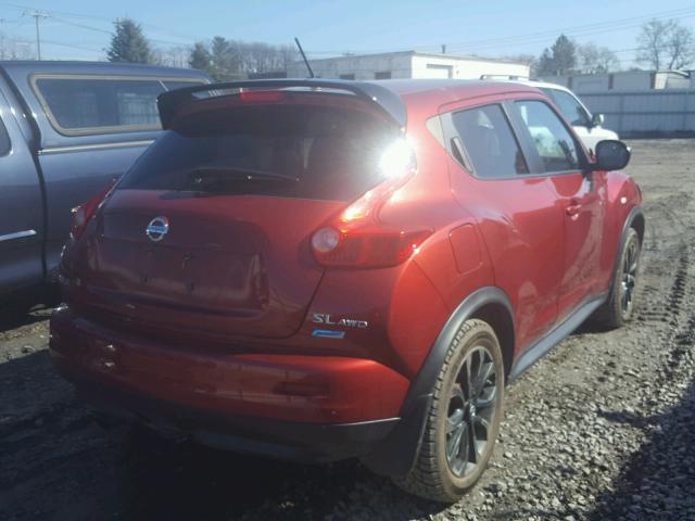 JN8AF5MV8DT221778 - 2013 NISSAN JUKE S RED photo 4