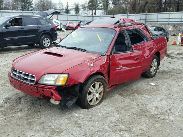 4S4BT63CX55104753 - 2005 SUBARU BAJA TURBO RED photo 2