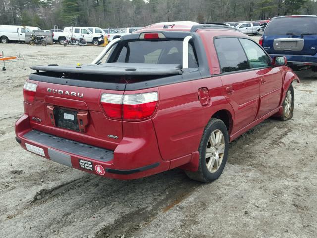 4S4BT63CX55104753 - 2005 SUBARU BAJA TURBO RED photo 4